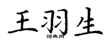 丁谦王羽生楷书个性签名怎么写