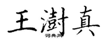 丁谦王澍真楷书个性签名怎么写