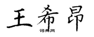 丁谦王希昂楷书个性签名怎么写