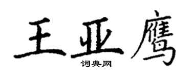 丁谦王亚鹰楷书个性签名怎么写