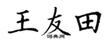 丁谦王友田楷书个性签名怎么写