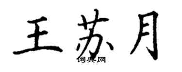 丁谦王苏月楷书个性签名怎么写