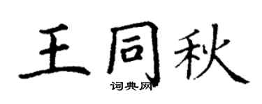 丁谦王同秋楷书个性签名怎么写