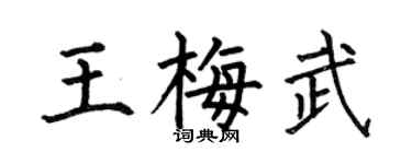 何伯昌王梅武楷书个性签名怎么写