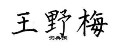 何伯昌王野梅楷书个性签名怎么写