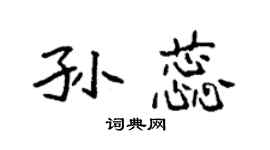 袁强孙蕊楷书个性签名怎么写