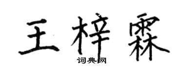 何伯昌王梓霖楷书个性签名怎么写