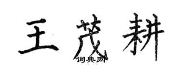 何伯昌王茂耕楷书个性签名怎么写