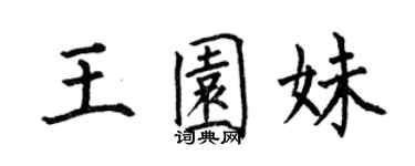 何伯昌王园妹楷书个性签名怎么写