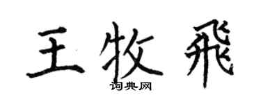 何伯昌王牧飞楷书个性签名怎么写