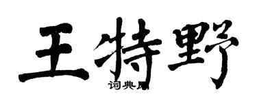 翁闿运王特野楷书个性签名怎么写