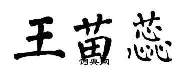 翁闿运王苗蕊楷书个性签名怎么写