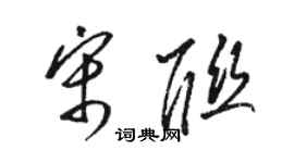 骆恒光宋联草书个性签名怎么写
