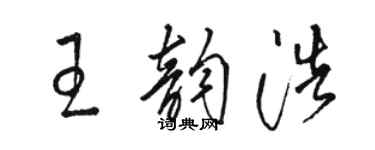 骆恒光王韵浩草书个性签名怎么写