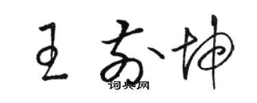 骆恒光王前坤草书个性签名怎么写