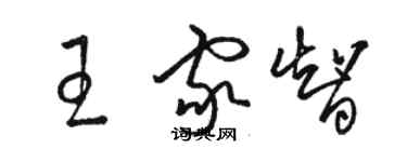 骆恒光王家智草书个性签名怎么写
