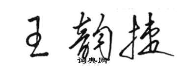骆恒光王韵捷草书个性签名怎么写