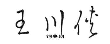骆恒光王川侠草书个性签名怎么写