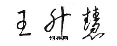 骆恒光王升慧草书个性签名怎么写