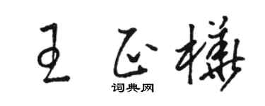 骆恒光王正桦草书个性签名怎么写