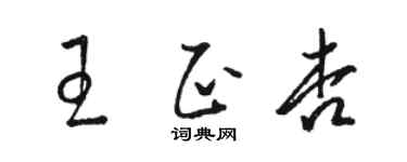 骆恒光王正杏草书个性签名怎么写