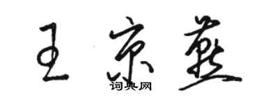 骆恒光王京燕草书个性签名怎么写