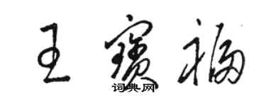 骆恒光王宝福草书个性签名怎么写