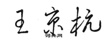 骆恒光王京杭草书个性签名怎么写