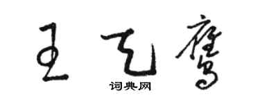 骆恒光王天鹰草书个性签名怎么写