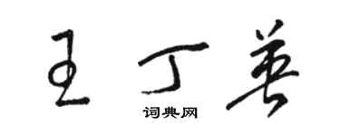 骆恒光王丁英草书个性签名怎么写