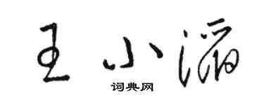 骆恒光王小滔草书个性签名怎么写