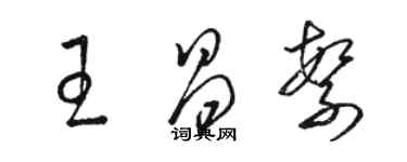 骆恒光王昌繁草书个性签名怎么写