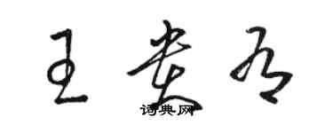 骆恒光王贵有草书个性签名怎么写