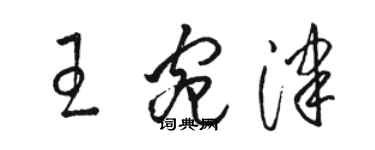 骆恒光王宛津草书个性签名怎么写