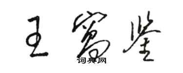 骆恒光王窝鉴草书个性签名怎么写