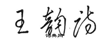 骆恒光王韵诗草书个性签名怎么写