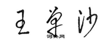 骆恒光王单沙草书个性签名怎么写