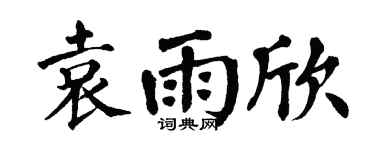 翁闿运袁雨欣楷书个性签名怎么写