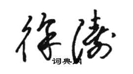 骆恒光徐涛草书个性签名怎么写