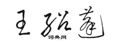 骆恒光王绍蓬草书个性签名怎么写