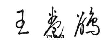 骆恒光王卷鹃草书个性签名怎么写