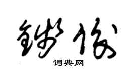 朱锡荣钱俊草书个性签名怎么写