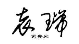 朱锡荣袁瑞草书个性签名怎么写