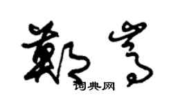 朱锡荣郑嵩草书个性签名怎么写