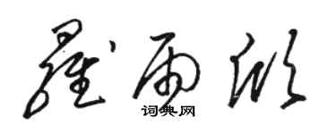 骆恒光罗雨欣草书个性签名怎么写
