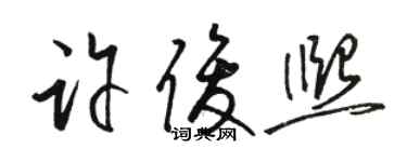 骆恒光许俊熙草书个性签名怎么写