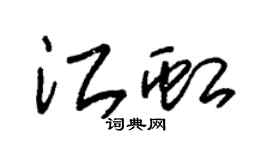 朱锡荣江虹草书个性签名怎么写