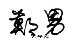 朱锡荣郑男草书个性签名怎么写