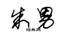 朱锡荣朱男草书个性签名怎么写