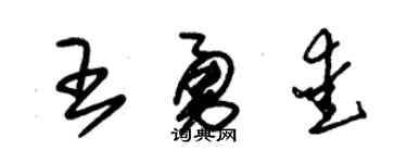 朱锡荣王勇爱草书个性签名怎么写